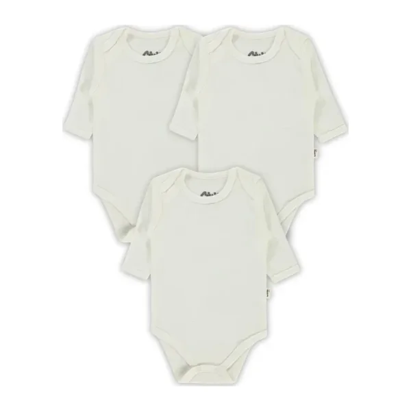 Civil Baby Bebek 3'lü Çıtçıtlı Badi 12-36 Ay Beyaz