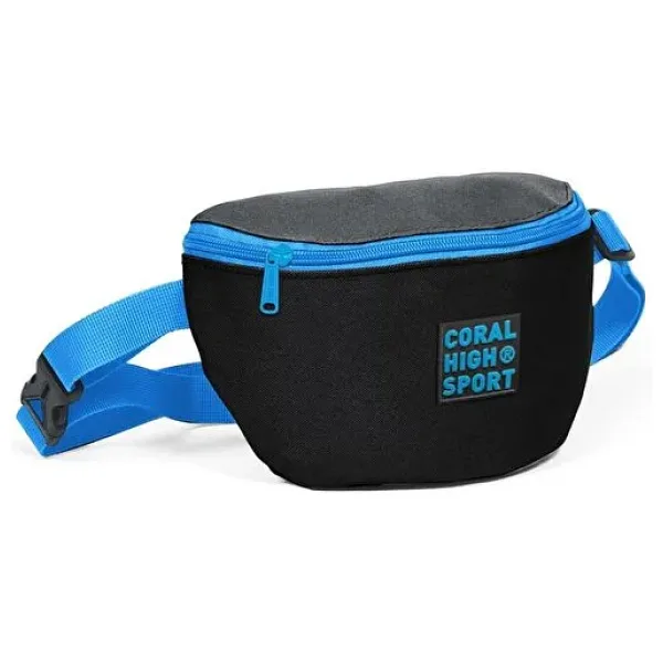 Coral High Sport Siyah-Mavi İki Bölmeli Bel Çantası