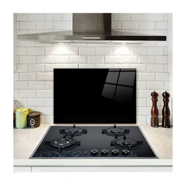 Decorita Cam Ocak Arkası Koruyucu Düz Renk - Siyah 40cm X 60cm
