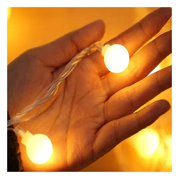 Dekoratif Fişli Top LED Işık Yılbaşı Aydınlatma 5 Metre