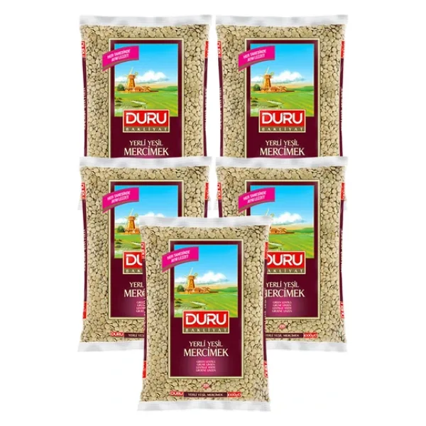 Duru Yeşil Mercimek 1 kg 5'li