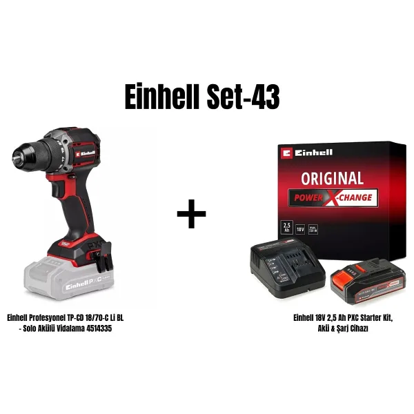 Einhell TP-CD 18/70-C Li BL Çift Akülü 2.5 Ah Vidalama Makinesi