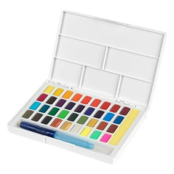 Faber-Castell Faber Castell Creative Watercolor Tablet Sulu Boya Seti 36 Renk Su Hazneli Fırça - Renkli