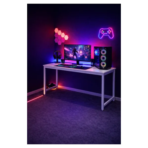 Flinder Siyah Kırmızı Oyuncu Masası 60x120, Çalışma Masası, Bilgisayar Masası, Gamer Masa, Metal Ayaklı