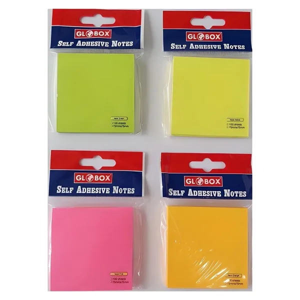 Globox Yapışkanlı Not Kağıdı 75X75Mm 100 Yaprak Neon 6633 (12 Li Paket)