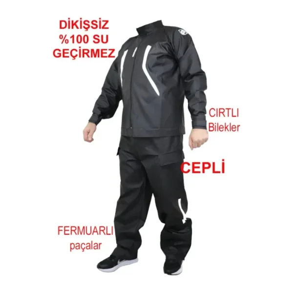 go out Motorcu Yağmurluk Tulumlu Takım Özel Tasarım Dikişsiz %100 Su Geçirmez Cepli Anka
