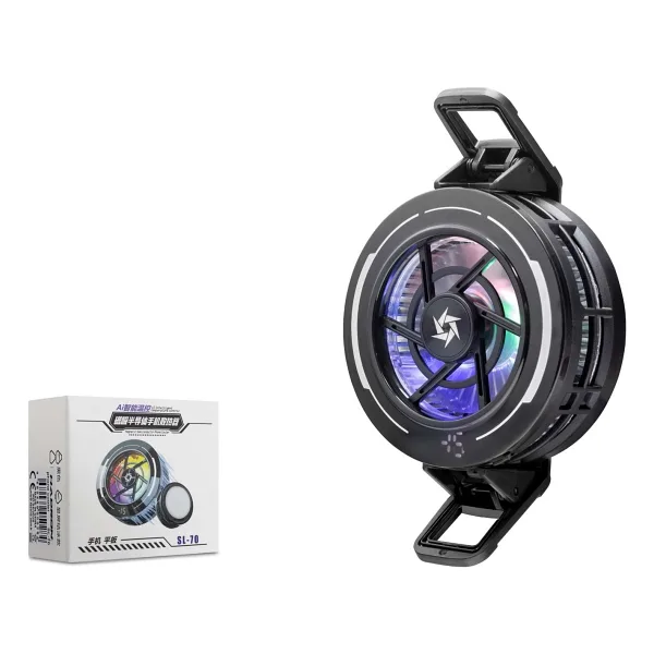 Hadron SL70 Manyetik Klipsli Telefon Soğutucu Fan Rgb Isı Göstergeli Siyah