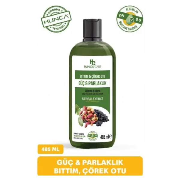Hunca Care Bıttım ve Çörek Otlu Bitkisel Şampuan Saç Beslemeye Yardımcı 485 ml