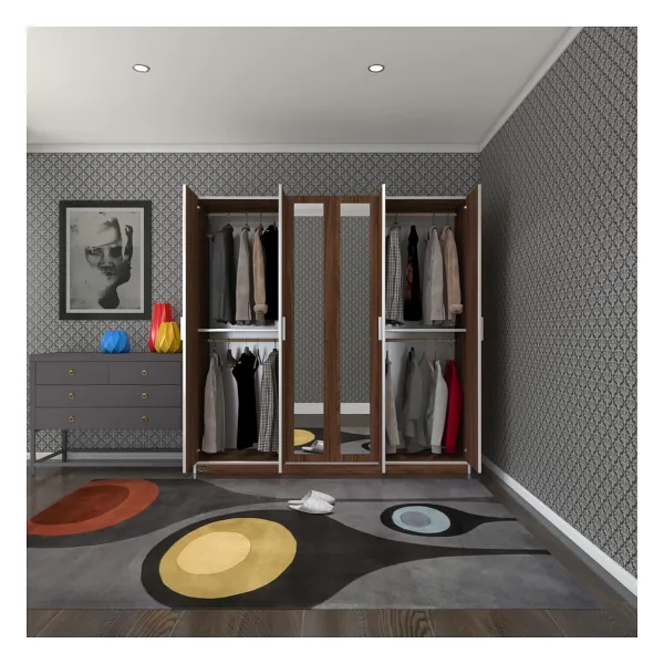 Kenzlife Anemon Aynalı 6 Kapaklı Gardırop