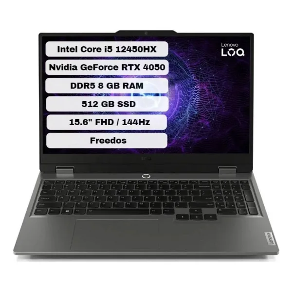 Lenovo LOQ 15IAX9 83GS007WTR i5-12450HX 8 GB 512 GB SSD RTX4050 15.6" Full HD Gaming Laptop