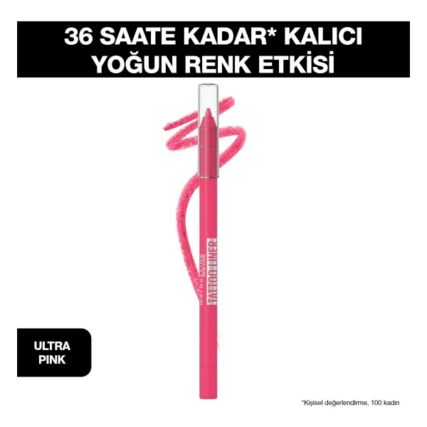 Maybelline New York Tattoo Liner Jel Göz Kalemi Ultra Pembe Yoğun Renk 36 Saat Kalıcı Suya Dayanıklı - Ultra Pink