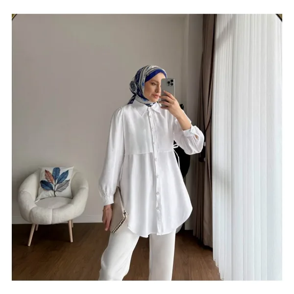 MOONSC Kadın Violet Tesettür Gömlek