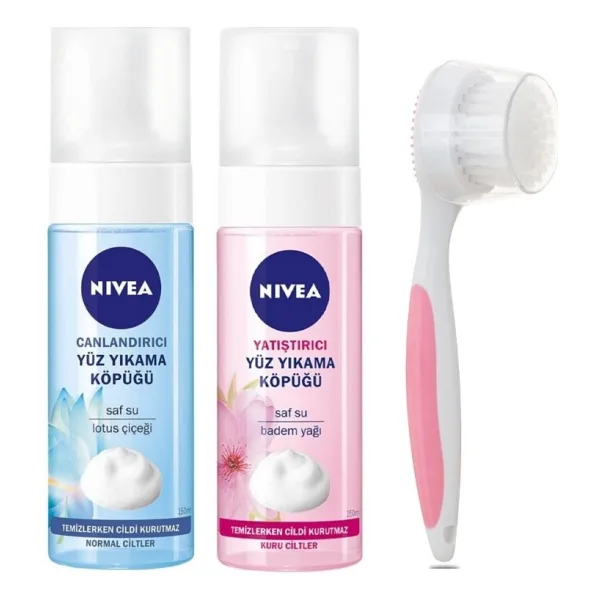 Nivea Yatıştırıcı ve Canlandırıcı Yüz Yıkama Köpüğü 150ML + Yüz Temizleme Fırçası