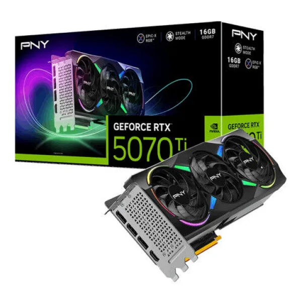PNY GEFORCE RTX5070TI ARGB EPIC-X 16GB GDDR7 256Bit 3xDP/1xHDMI (VCG5070T16TFXXPB1)