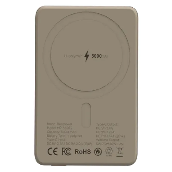 Realpower R Mag Slim 20W Pd 5000 Mah Magsafe Powerbank