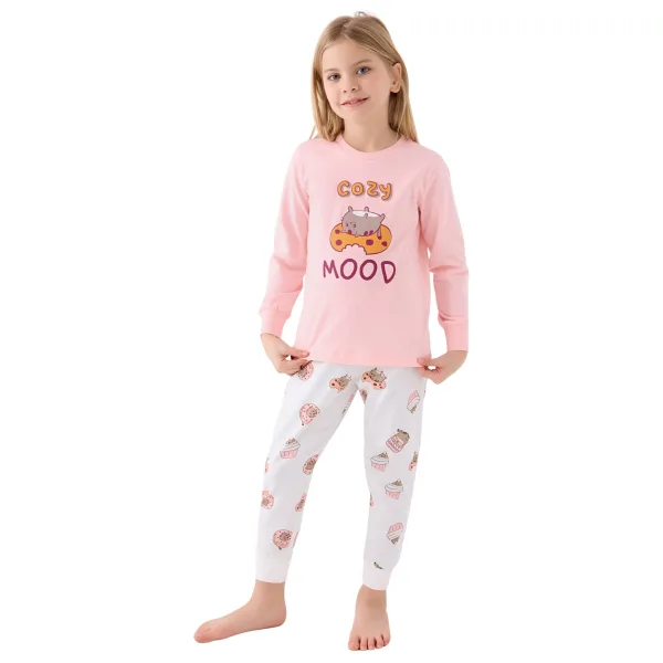 Roly Poly Kız Çocuk Uzun Kollu Pijama Takım Açık Pembe