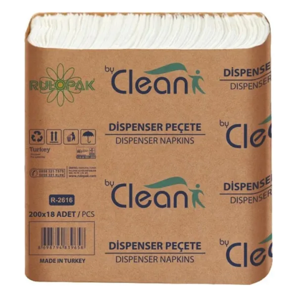 Rulopak By Clean Dispenser Peçete 200 Yaprak 18'Li Paket