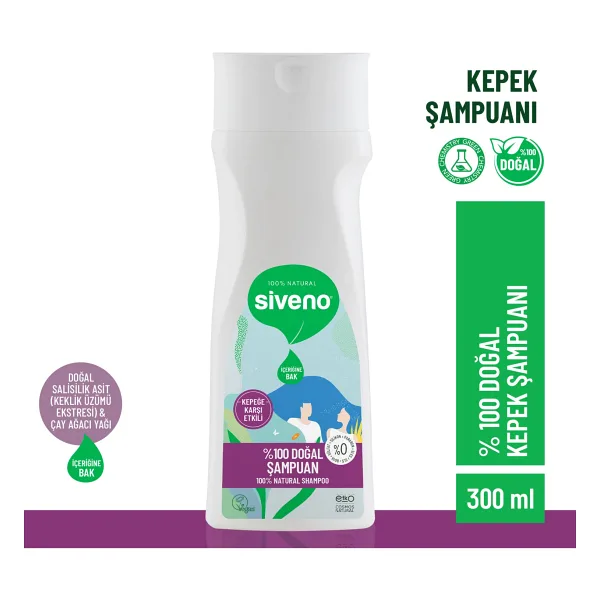 Siveno %100 Doğal Kepeğe Karşı Etkili 300 ml Şampuan