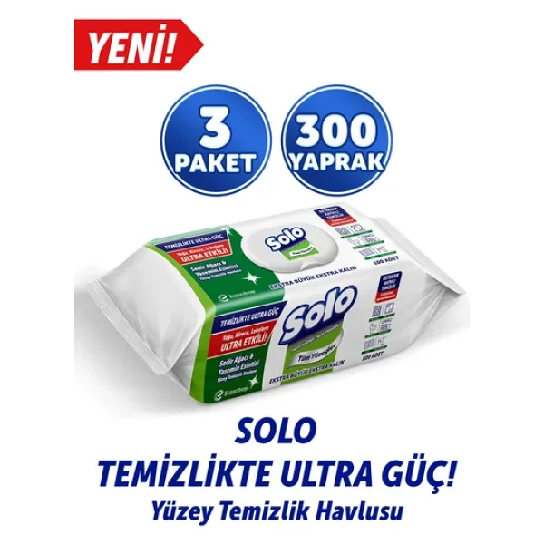 Solo Sedir Ağacı & Yasemin Esintisi Yüzey Temizlik Havlusu 100 Yaprak 3'lü