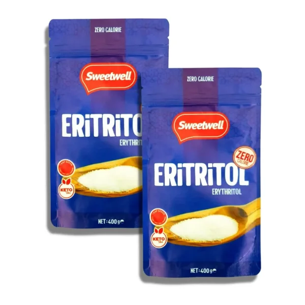 Sweetwell Eritritol Doğal Toz Tatlandırıcı 400 Gr x 2 Adet Sıfır Kalori Keto Diyet Erythritol