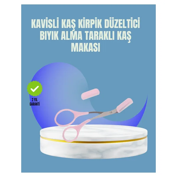 Tarak ve Fırça Başlıklı Kaş Şekillendirme Makası