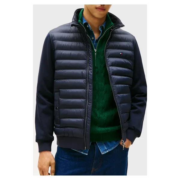 Tommy Hilfiger Kapitoneli Pamuklu Regular Fit Dik Yaka Ceket Erkek Ceket MW0MW41329 Dw5 - Lacivert