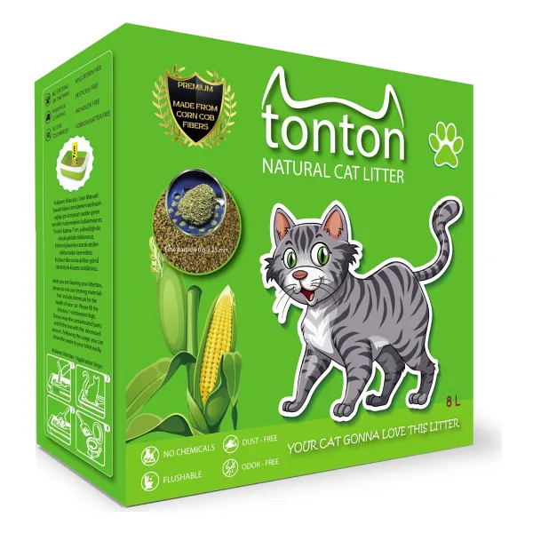Tonton Mısır Koçanı Granülü 8 lt Kedi Kumu