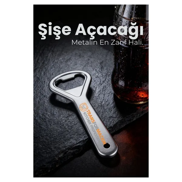 Transformacion Ergonomik Metal Şişe Açacağı - Gazoz, Kola, Bira Kapağı Açıcı Türkiye Menşeli