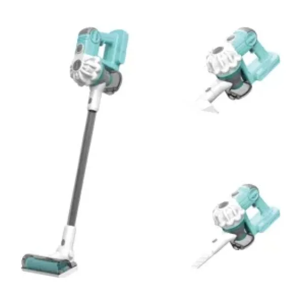 Vardem Monsterçocuk - Çekme Özellikli Pilli Sesli Oyuncak Süpürge 75Cm Dikey Elektrik Süpürgesi Dyson Model (3 In1) Mavi