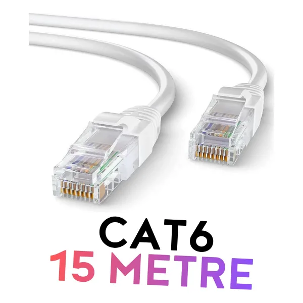 Vetech Cat6 15mt Lan Ethernet Kablosu Fabrikasyon Internet Kablo
