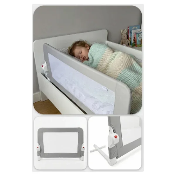 Wellgro Littles 83x48 cm Gri Yatak Bariyeri, Çocuk Yatak Korkuluğu