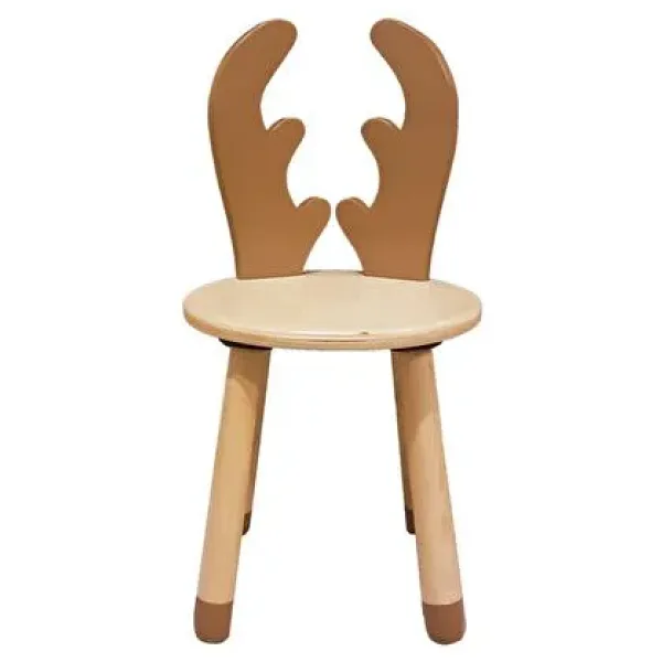 Wood & Joy Doğal Ahşap Renkli Çocuk Sandalye Geyik