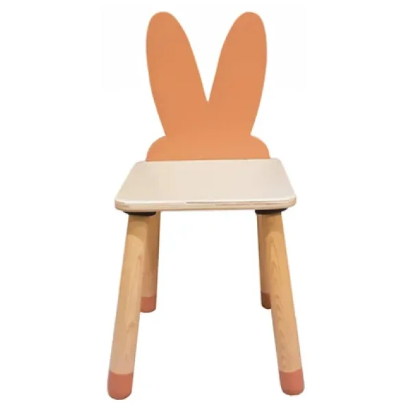 Wood & Joy Doğal Ahşap Renkli Çocuk Sandalye Tavşan