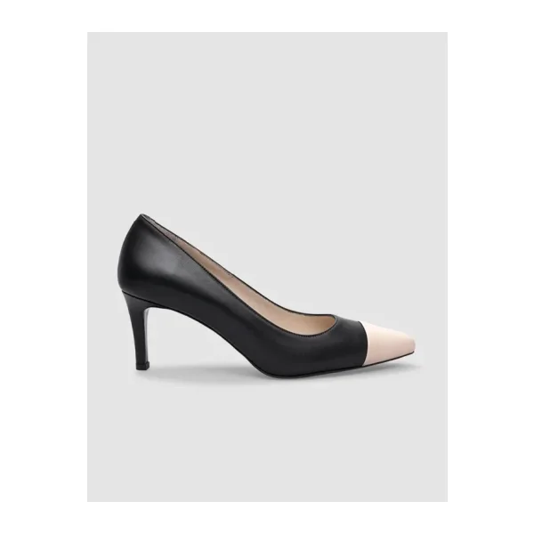 %100 Hakiki Deri Siyah Kadın Stiletto