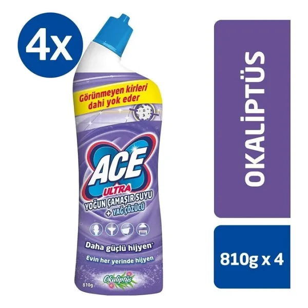 Ace Ultra Yoğun Kıvamlı Okaliptus Çamaşır Suyu 750 ml 4'lü