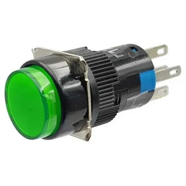 AL6-A 16mm 30V Yeşil Işıklı Anahtarlı Buton