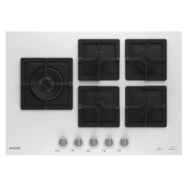 Arçelik Ocd K 752-2 Dwkyb Wok Gözlü Beyaz Cam Ankastre Ocak