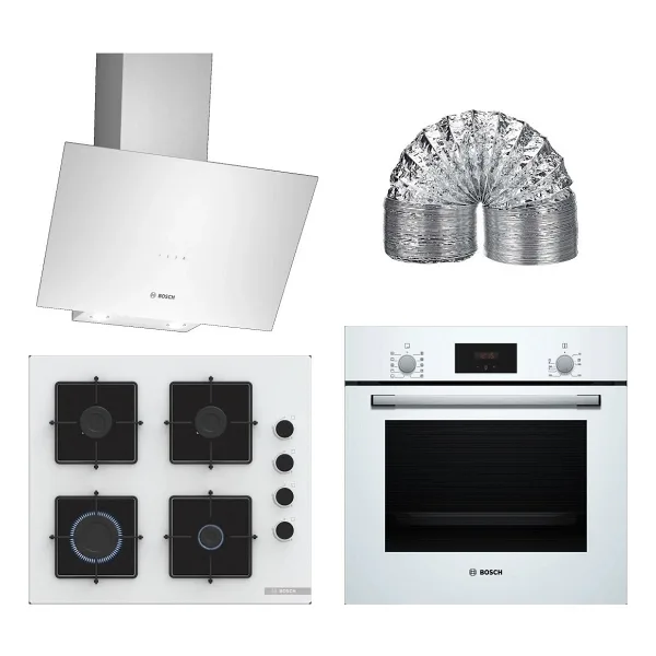 Bosch Beyaz 3'lü Ankastre Set 325 HBF512BW1T POP6C2P30O DWK64PJ20T Enerji Sınıfı A Beyaz Renk