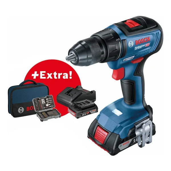 Bosch GSR 18V-50 Çift Akülü Vidalama Makinesi + 43 Parça Set