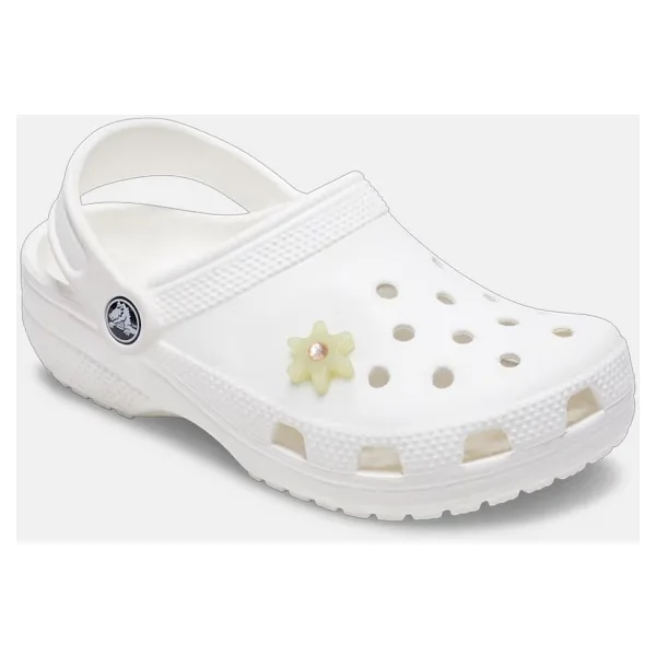 Crocs 10014699-1 Tan Flower With Gem Jibbits Toka