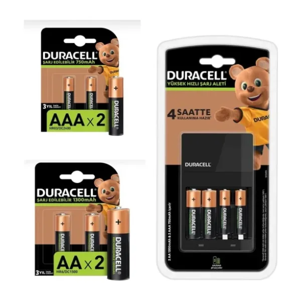 Duracell Cef 14 Pilli Şarj Cihazı Ve Şarj Edilebilir 4 Adet 750 Mah Aaa Ve 4 Adet 1300 Mah Aa Paketi