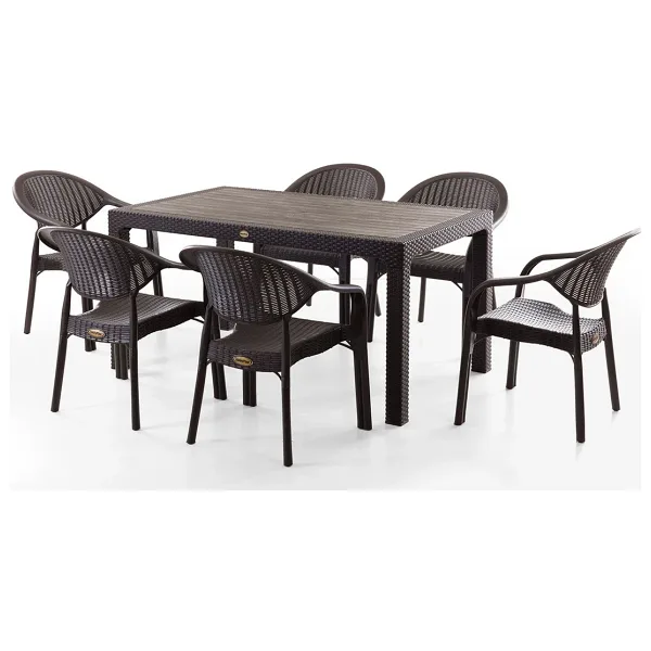 Evdemo Bamboo 6 Kişilik Rattan Bahçe & Balkon Takımı