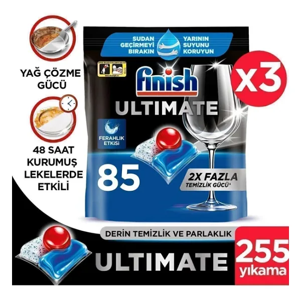 Finish Quantum Ultimate Bulaşık Makinesi Tableti 85'li 3 Adet