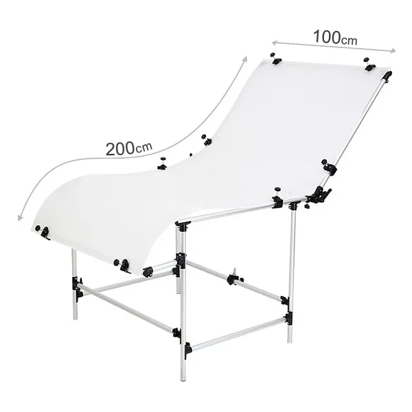 GDX 100x200 cm Ürün Çekim Masası Çift Taraflı Mat Parlak PVC Panelli Still Life Masa