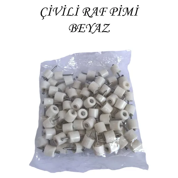 GLASWEN Çivili Raf Pimi Duvar Dolap Mobilya Pimi Sert Plastik Raf Tutucu Beyaz 100 Adet Tekli (1 Paket)