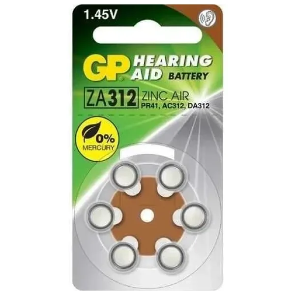 GP 6'lı 1.4 V İşitme Cihazı Kulaklık Pili - GPZA312