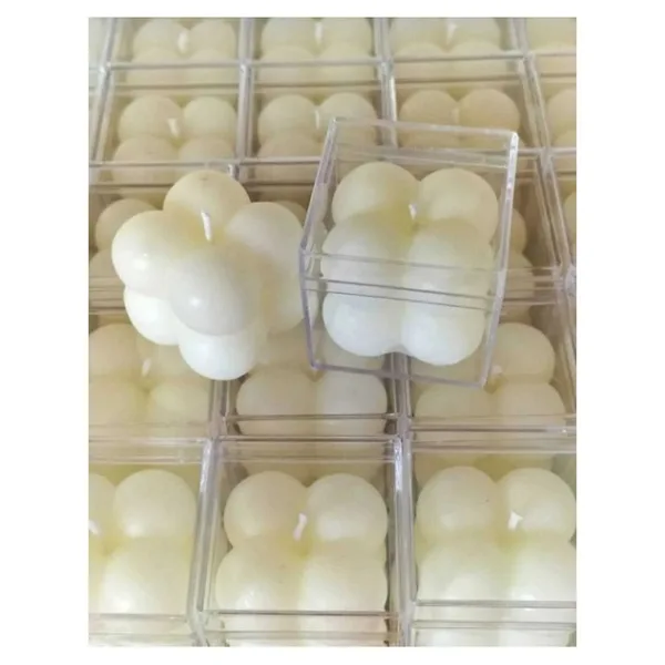 Handmade Mika Kutulu Mini Bubble Mum 10 Adet - Beyaz