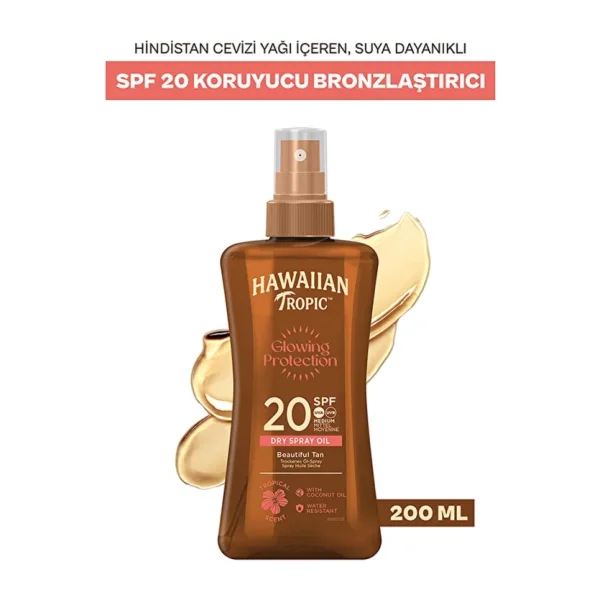 Hawaiian Tropic Glowing Protection Dry Spray Oil SPF20 Koruyucu & Bronzlaştırıcı Yağ 200 ml