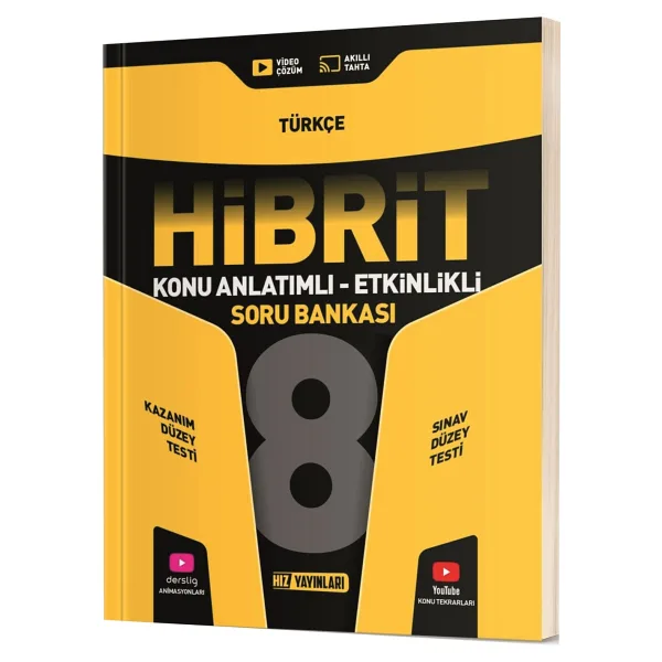 Hız Yayınları 8. Sınıf Türkçe Konu Anlatımlı Etkinlikli Hibrit Soru Bankası