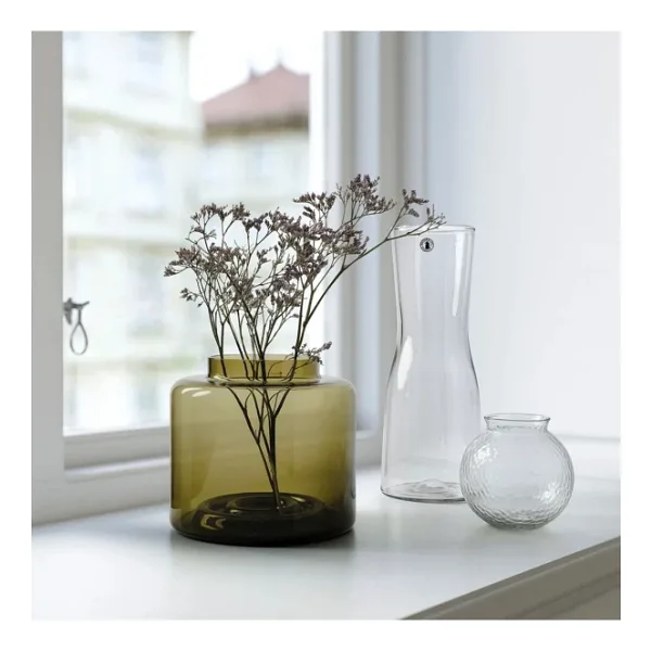 IKEA KONSTFULL cam vazo, yeşil-kahverengi, 16 cm 10511963